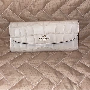 Coach White Crocodile Soft Wallet
